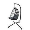 Hanging Egg Chair with Stand Garden Hammock Chair Rattan and Steel Patio