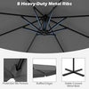 Heavy-Duty Outdoor Parasol 290 cm Offset Hanging Umbrella-Gray
