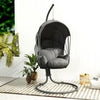 Hanging Egg Chair Swing Hammock Chair with Stand Cushion Retractable Canopy Grey