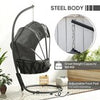 Hanging Egg Chair Swing Hammock Chair with Stand Cushion Retractable Canopy Grey