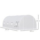 6 x 3 x 2 m Polytunnel Greenhouse Pollytunnel Tent w/ Metal Frame White