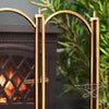 Deluxe Dynasty Four Fold Fire Screen in Polished Brass