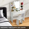 White Dressing Table With Hollywood LED Mirror and Stool Vanity Makeup Desk