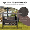 Outdoor Wicker Bar Table Rattan Bar Counter Table for Backyard