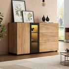 Modern Chest of Drawers Sideboard Storage Cabinet with LED Lights & Shelves