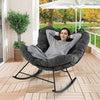 Indoor Outdoor Rocking Chair Egg Papasan Chair w/Padded Cushion-Grey