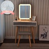 Modern Dressing Table Set 3 Mode Color LED Lighted Mirror Bedroom Vanity Table