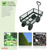 NEW Heavy Duty Metal Green Garden Cart Barrow Utility Trolley - Garden - Home
