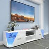 150cm Modern TV Unit Cabinet TV Stand High Gloss 2 Door with LED Light Home Room