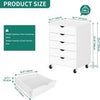 5 Drawers Mobile Rolling File Cabinet Filing Storage Cabinets for Home Office
