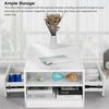 High Gloss LED Coffee Table With Storage Wooden 2 Drawer Living Room Furniture
