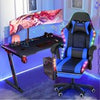 Blue Reclining Gaming Chair with Footrest & Bluetooth Speakers & RGB LED Yludier