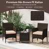 PE Rattan Wicker Chairs 3 Pieces Patio Furniture Set-Beige