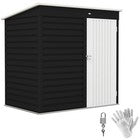 6 x 4ft Metal Garden Shed with Lockable Door and Gloves, Dark Grey