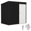 6 x 4ft Metal Garden Shed with Lockable Door and Gloves, Dark Grey
