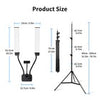 45W Dimmable Double Arm LED Light Tripod Stand Kit Video Studio Phone Holder