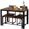 Dining Table and 2 Chairs 1 Bench Set Metal Home kitchen Dinging Room Furnitture