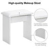White Dressing Table with LED Lights Mirror Stool Drawers Vanity Makeup Desk Set