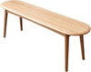 Solid Oak Wood Dining Bench Original Wood Color Half-Round Seat 47in