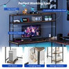 Reversible Corner Computer PC Desk w/Hutch & CPU Stand-Brown