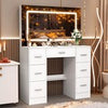 Large Dressing Table with 7 Drawers LED Dimmer Mirrow Makeup Desk Vanity Morden