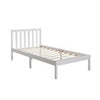 Single Pine Solid Wood Bed 3ft White Low End Slatted Base Furniture Headboard