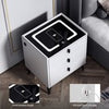 LED Bedside Table Wireless USB Charging High Gloss Smart Nightstand Organizer