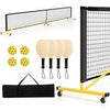 Portable Pickleball Net Set Pickle Ball Net System w/Metal Frame Yellow