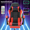 Gaming Chair with Bluetooth Speakers RGB LED Lights & Reclining Footrest Eyqqblb
