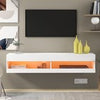 Floating TV Unit Cabinet Wall Mounted TV Stand High Gloss Front With LED Lights