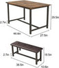 Dining Set for 4 Wood Top Table and 2 PU Leather Upholstered Bench Small Kitchen