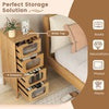 Bamboo Storage Cabinet 4-Drawer Dresser-Natural