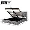 Ottoman Bed Frame Gas Lift Up Storage Bed King Size Grey Fabric Upholstered Bed