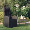Reclining Garden Chair with Cushions Recliner Black Poly Rattan vidaXL