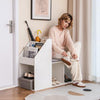 3-Tier Rack Shoe Storage Bench Entryway Bench w/ Cushion White