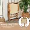 Portable Lawn Chairs Folding Camp Chairs Set-Beige
