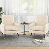Comfy Modern Tufted Armchair, Linen Upholstered Accent Chair with Metal Legs