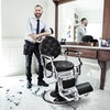 Reclined Salon Chair Vintage Barber Chair W/ Adjustable Height-Black
