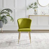 **Seconds** 2x Danica Green Velvet Dining Chair Gold Legs Contemporary Glam 192