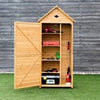 Outdoor Storage Shed Wooden Garden Tool Utility Cabinet Waterproof Asphalt Roof
