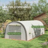 6 x 3(m) Upgraded Polytunnel Greenhouse w/ Mesh Door & Windows, 15 Plant Labels