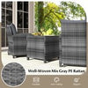 5 Piece Wicker Patio Furniture Set w/2 Ottomans-Grey