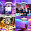RGB LED Ceiling Fan With Lights Smart Remote Control APP Control Timing Dimmable