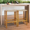 Set of 2 Outdoor Bar Stools Bar Height Chairs Patio High Stools Set w/Footrest