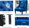 Velvet Wingback Armchair High Back Tufted Chair for Bedroom Living Room