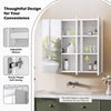 Bathroom Mirror Cabinet 3 Door Shelf Storage Wall Mounted Cupboard White Wood