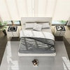 3 Charging Nightstand Side Bedside Cabinet Drawers LED Table with White Tycesihi