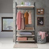 Industrial Open Wardrobe Clothes Rail Rack Bedroom Storage 4 Shelves