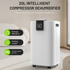 20L Dehumidifier Air Purifier with Humidistat LCD Display for Home Laundry White