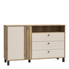 1-Door 3-Drawer Chest - Modern Storage Unit, Wooden Frame, Stylish Design